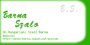 barna szalo business card